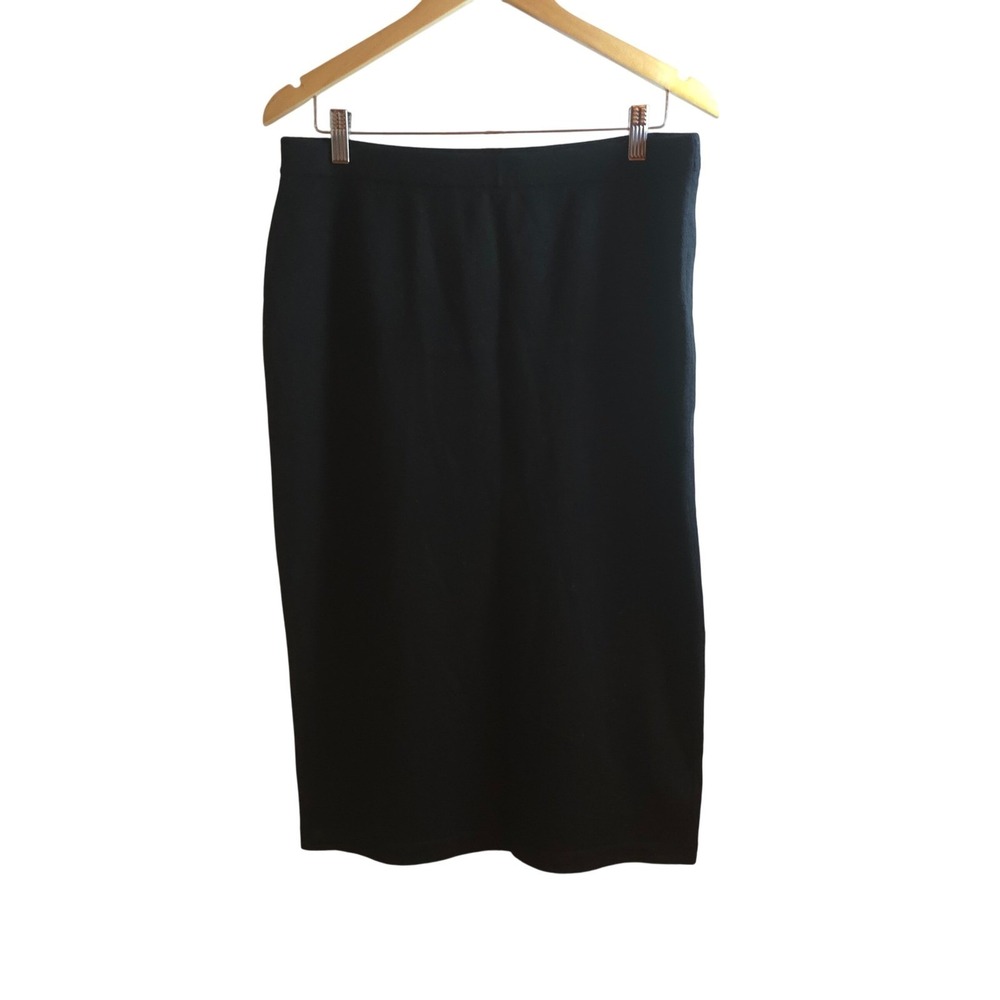 Eileen Fisher M Cashmere Knit Pencil Skirt Black 100% Winter Sof Minimalist Luxe